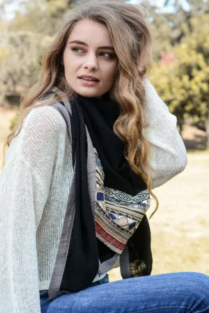 MAKAYLA EMBELLISHED SCARF BLACK