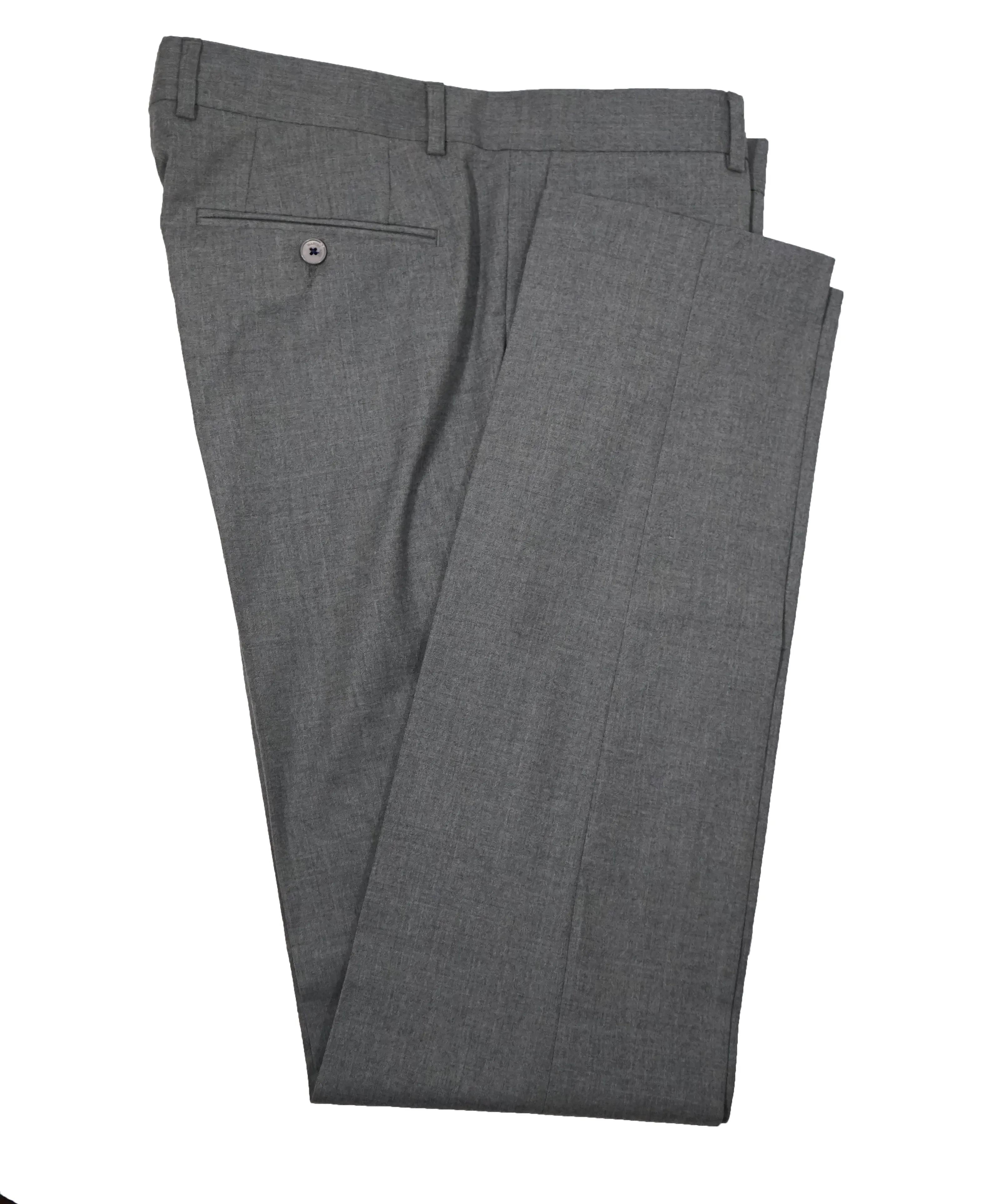 MANUEL RITZ - Wide Peak Lapel Solid Light Gray Suit - 40S