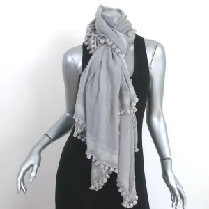 Matta Dupatta Shawl Scarf Light Gray Cotton-Silk