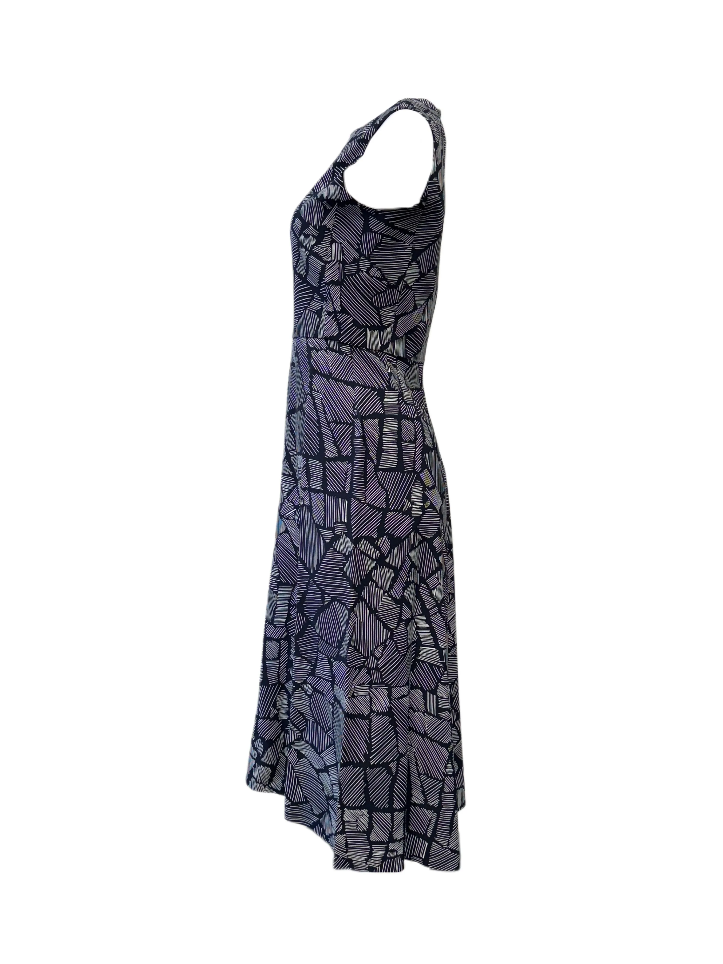 Max Mara Women's Blue Jasmine Zipper Closure A Line Dress NWT