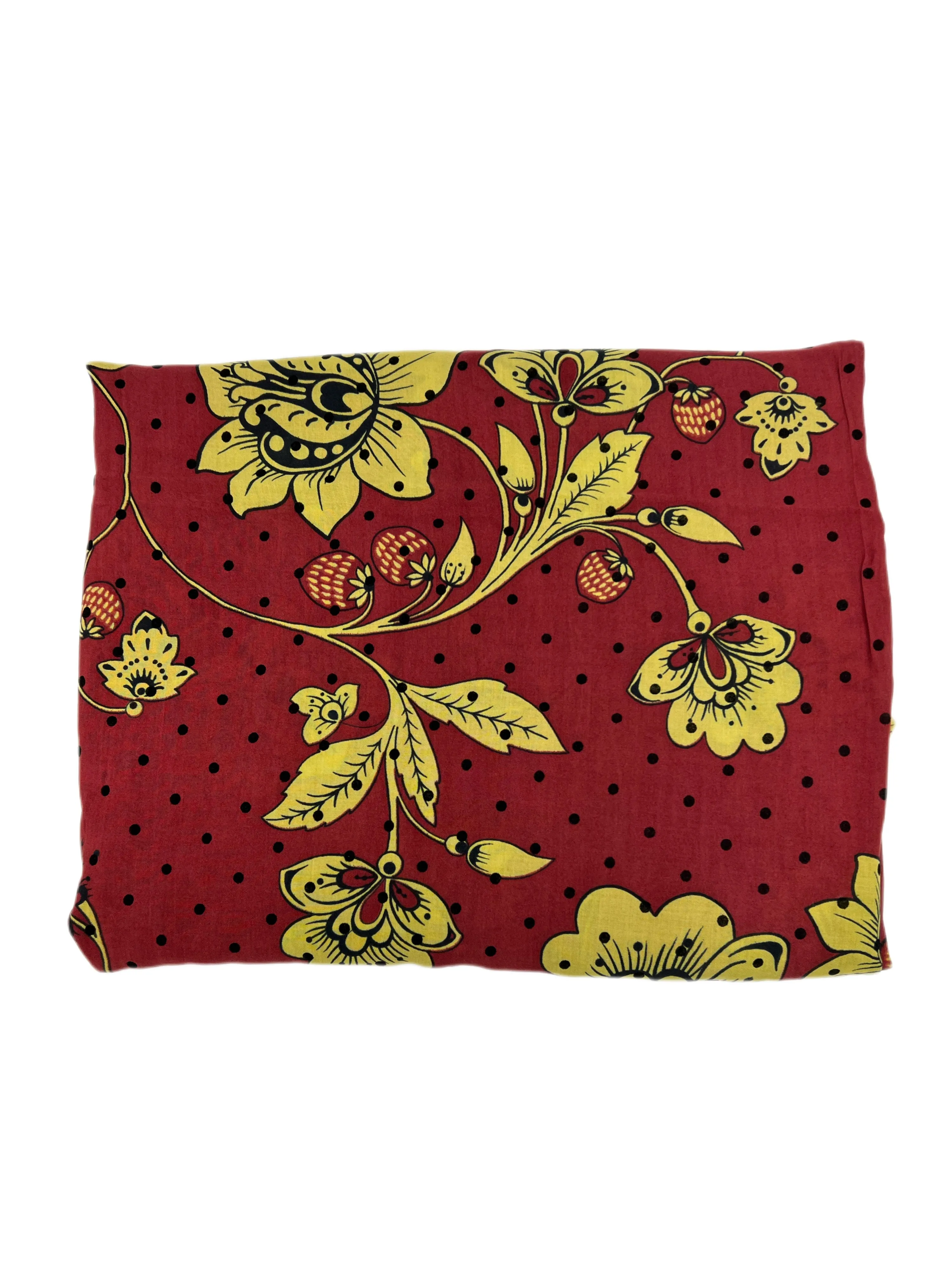 Max Mara Women's Dark Red Caio Floral Print Modal 52x51 Square Scarf One Size