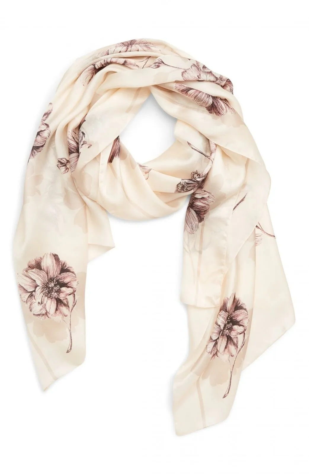 Max Mara Women's Rasetto Print Rectangle Silk Scarf Powder