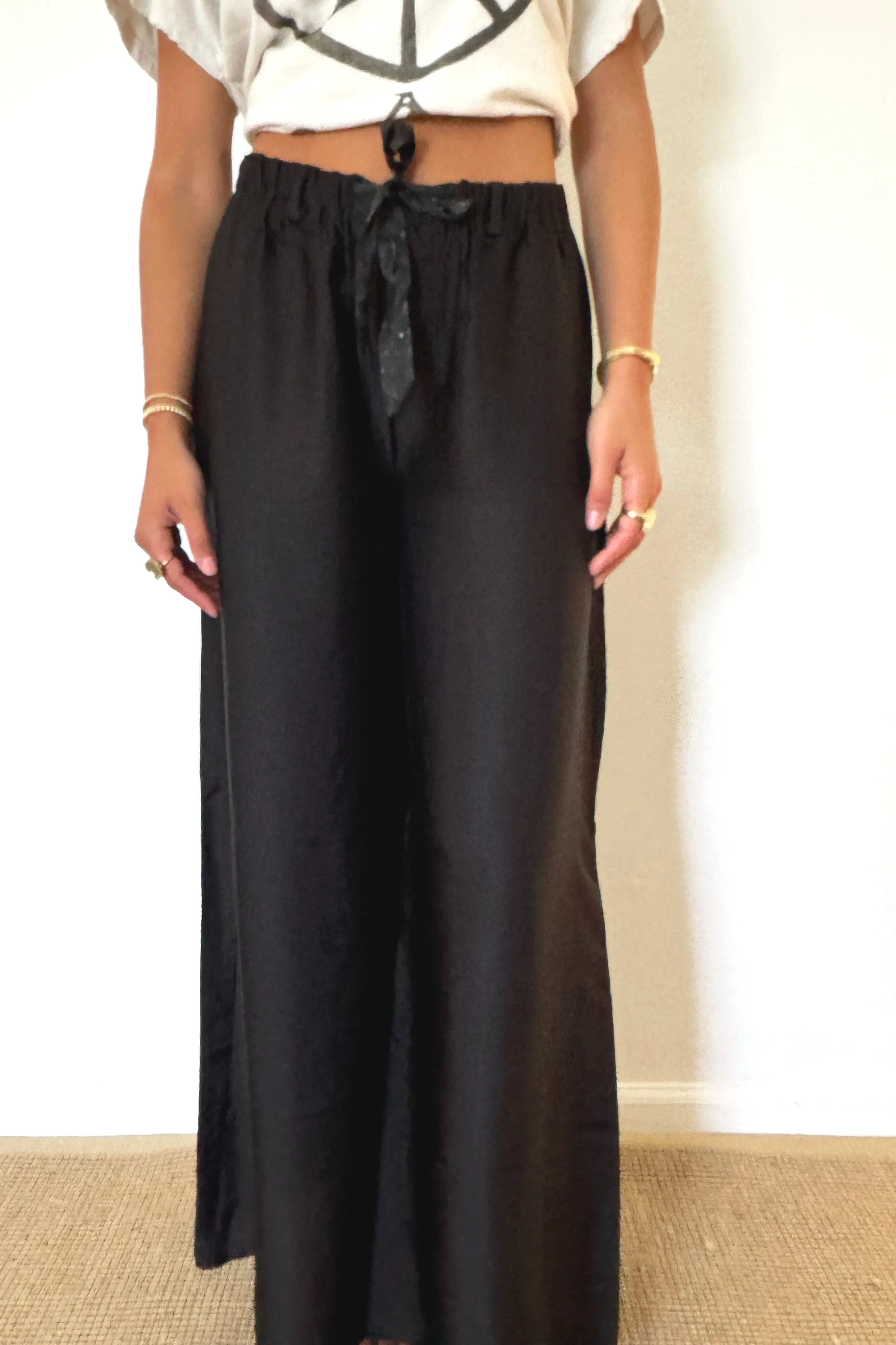 ME369 Annie Wide Leg Pants - Black