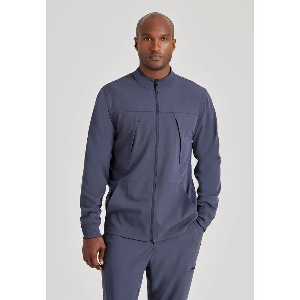 Men's Rally Warm-Up Scrub Jacket - Barco Unify Collection / Color - Steel / Fit - Regular / Sizes - XS, S, M, L, XL, 2XL, 3XL by Barco Uniforms