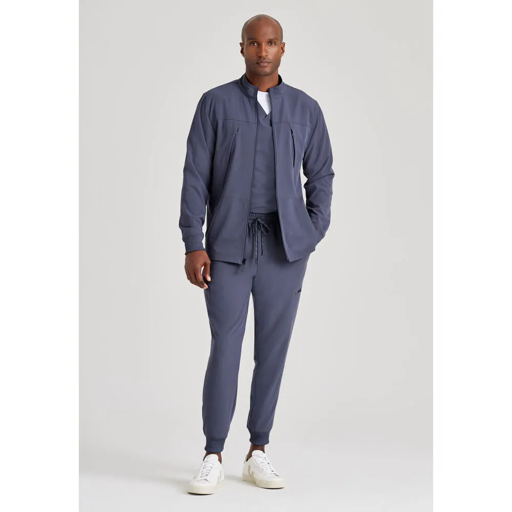 Men's Rally Warm-Up Scrub Jacket - Barco Unify Collection / Color - Steel / Fit - Regular / Sizes - XS, S, M, L, XL, 2XL, 3XL by Barco Uniforms