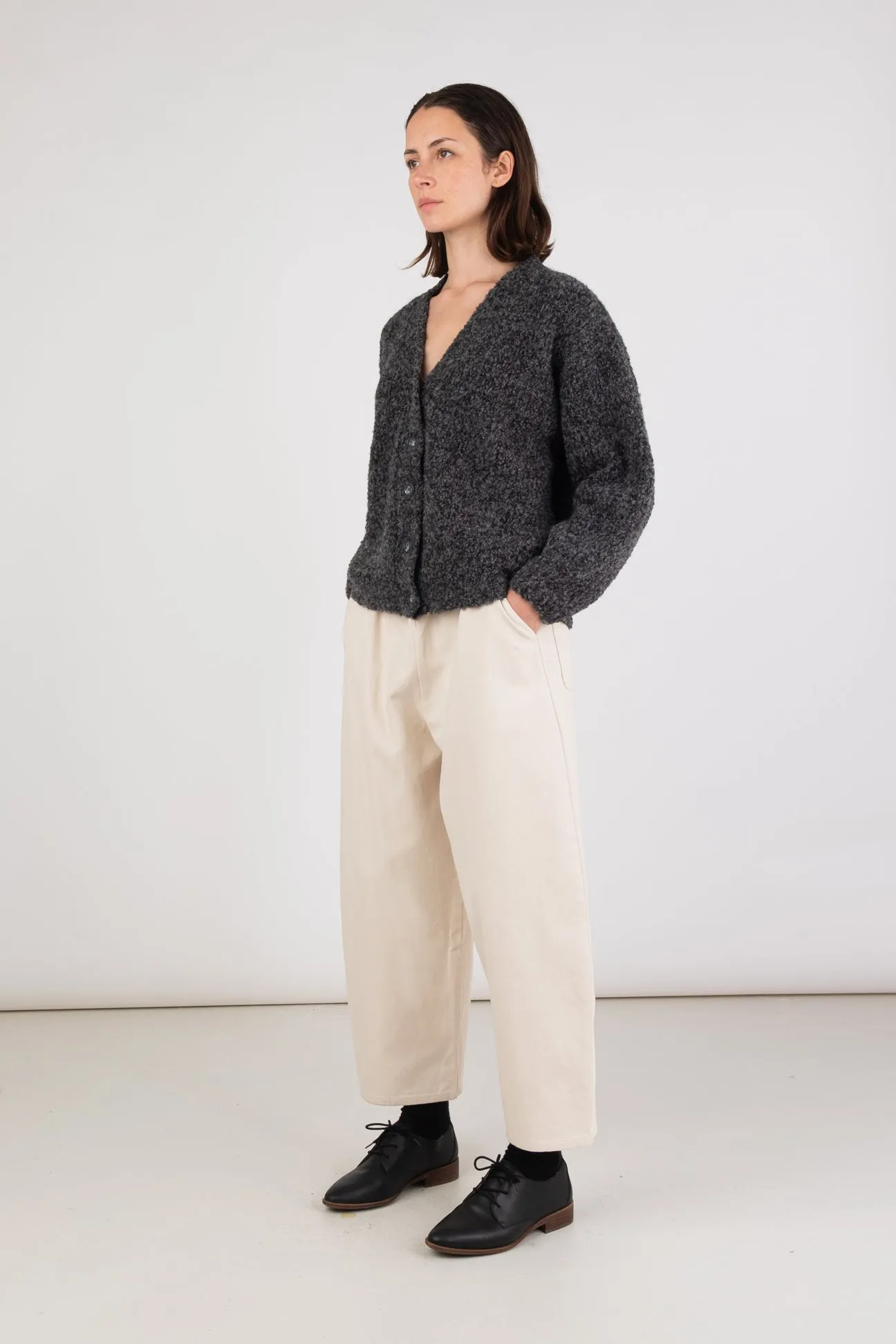 Micaela Greg Charcoal Twist Cardigan