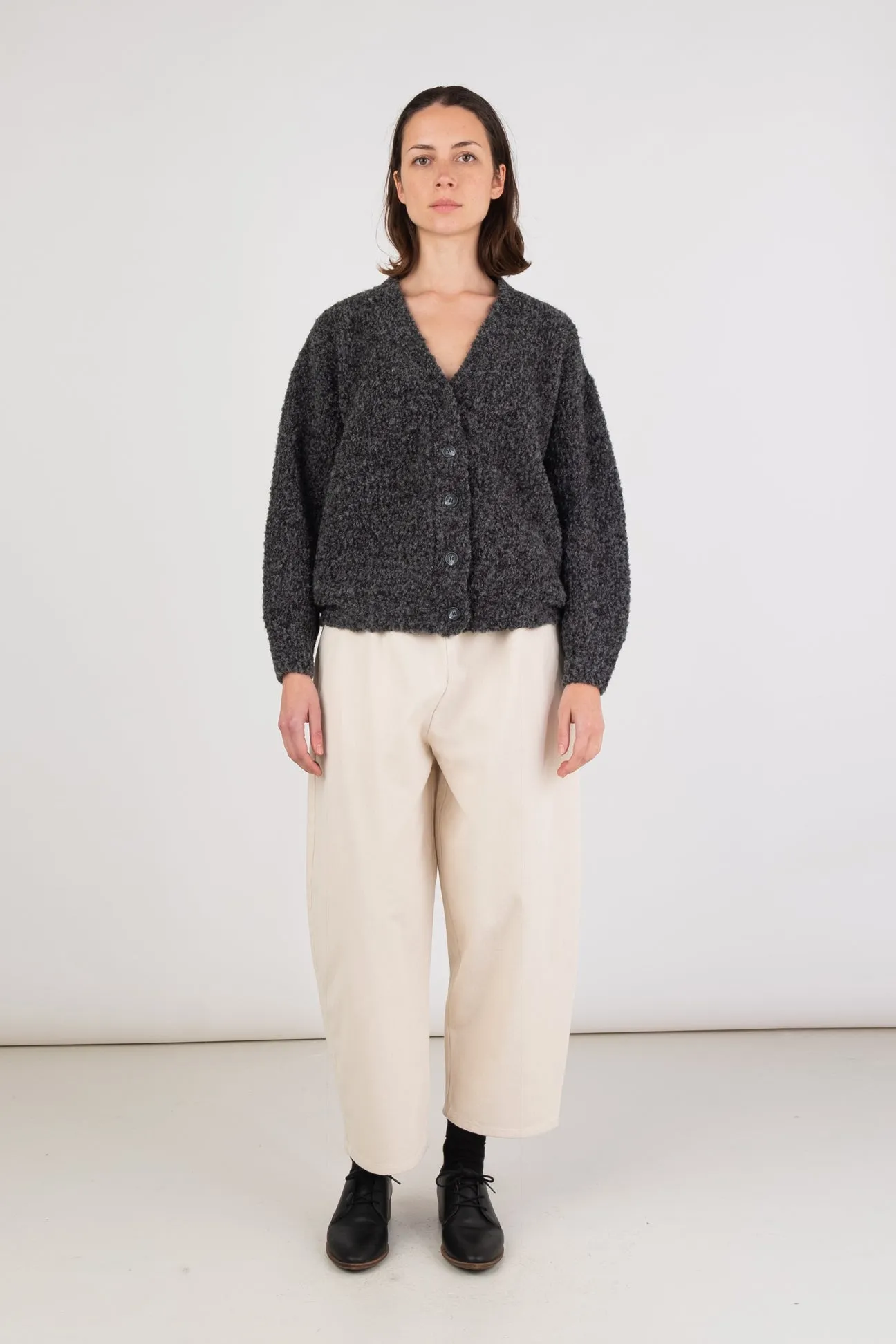 Micaela Greg Charcoal Twist Cardigan
