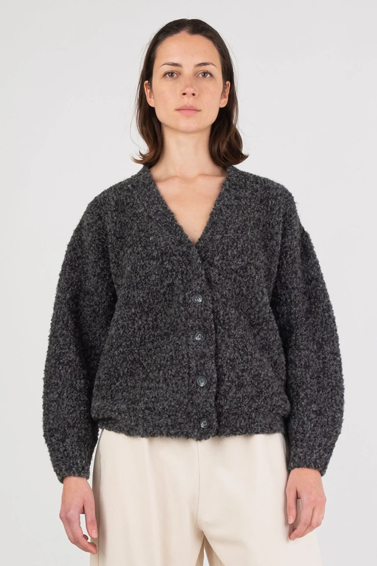 Micaela Greg Charcoal Twist Cardigan