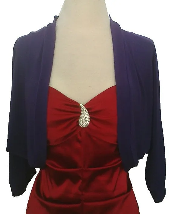 Mid Length Green Bolero Jacket Stretch Shrug Bridal Wedding Jacket