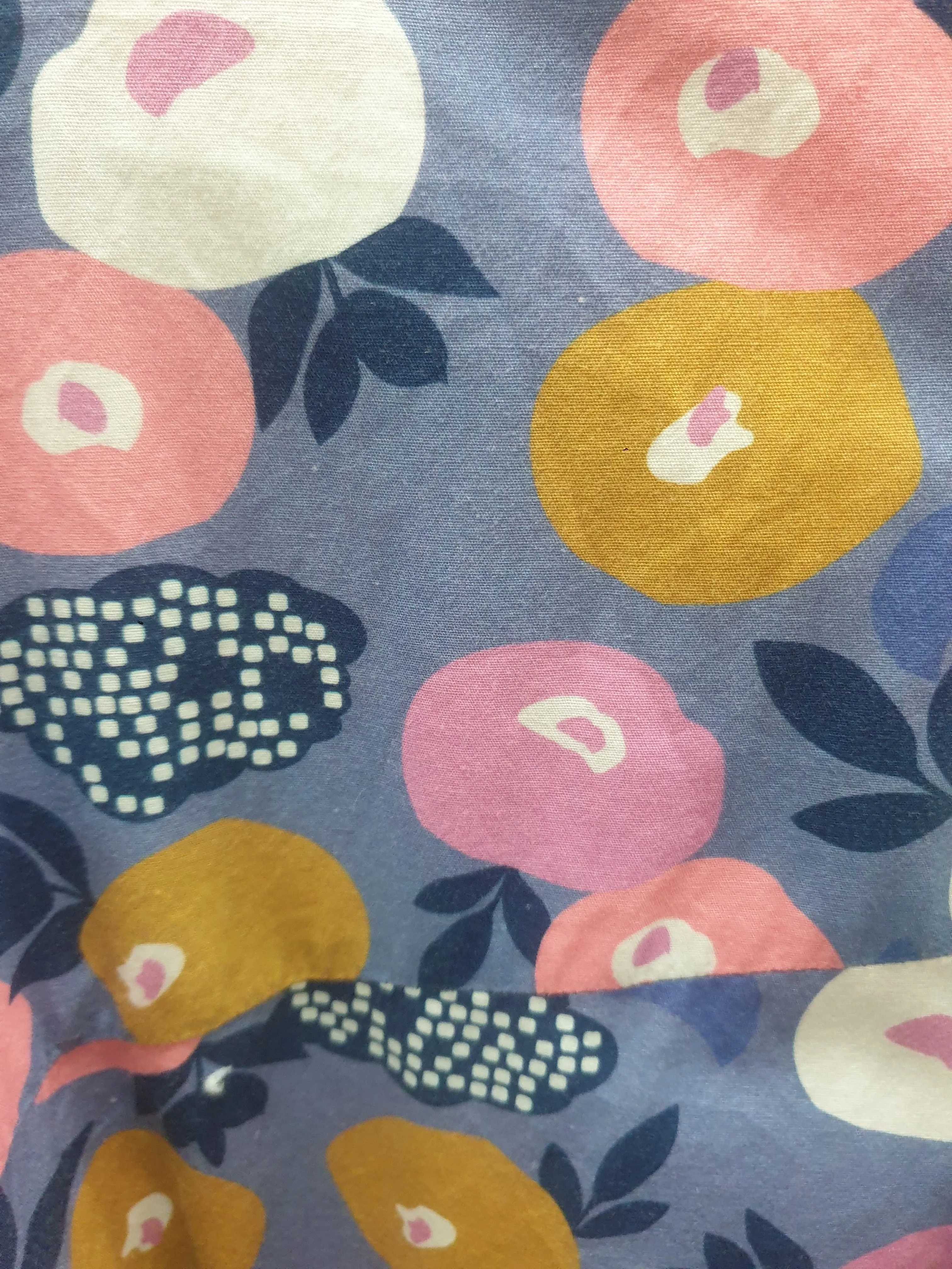 Miranda Murphy purple fruit print cotton dress size L