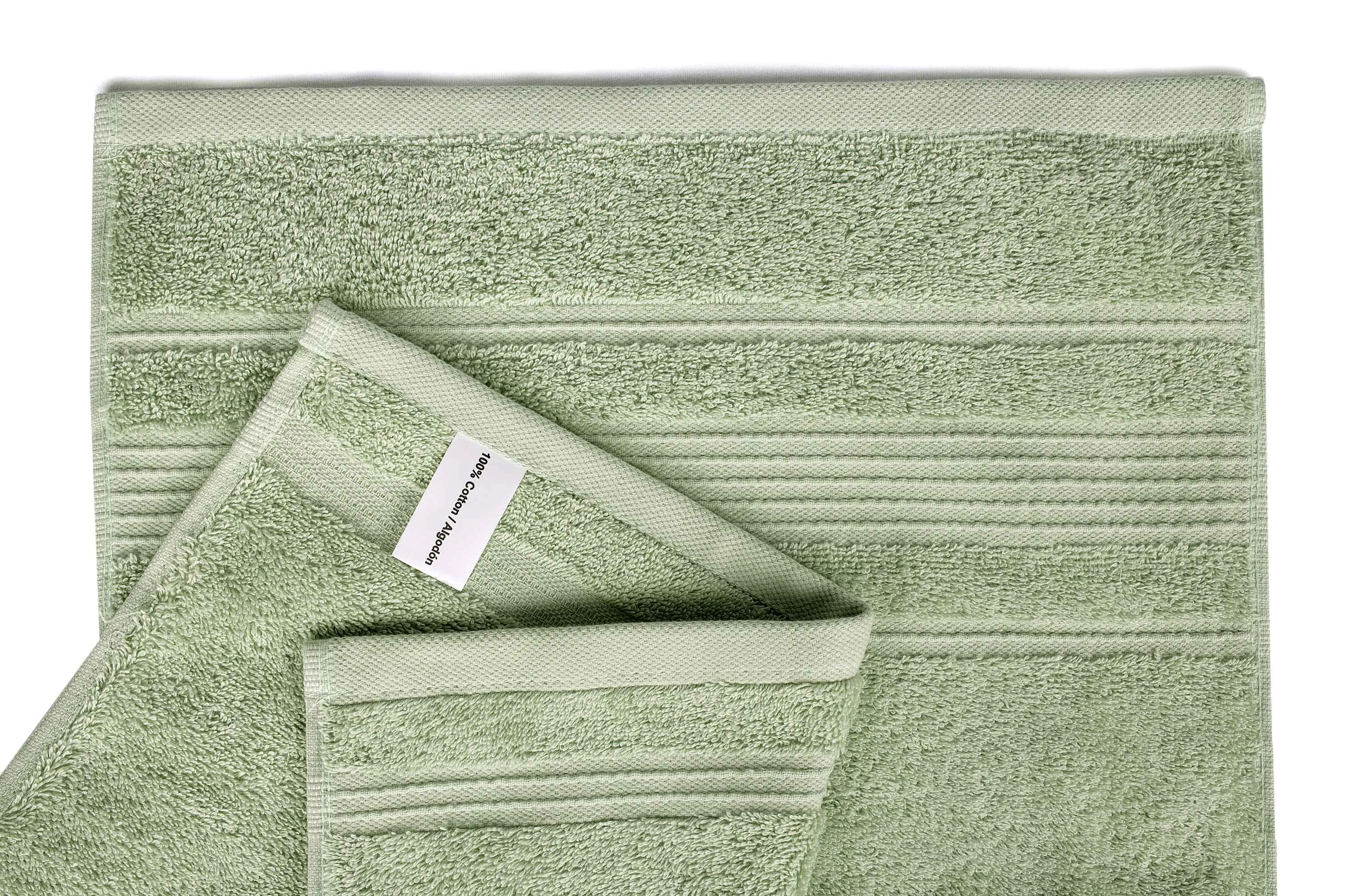 Mistley Collection 2 Bath Towels & 2 Head Scarves - Navy Blue & Pistachio