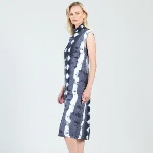 Mock Neck Midi Sheath Dress - Diamond Grey-Scale - Final Sale!