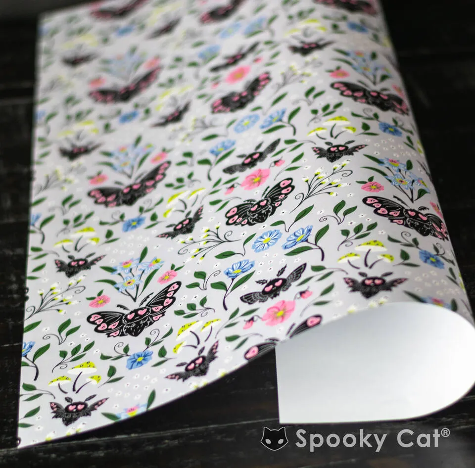 Mothman Floral Gift Wrap (1 Sheet)