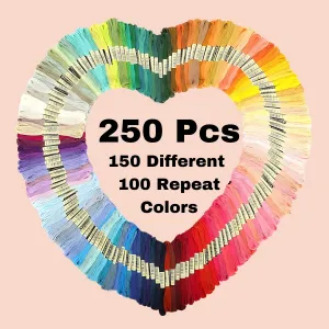 Multicolor Embroidery Thread Set - 250 Pcs