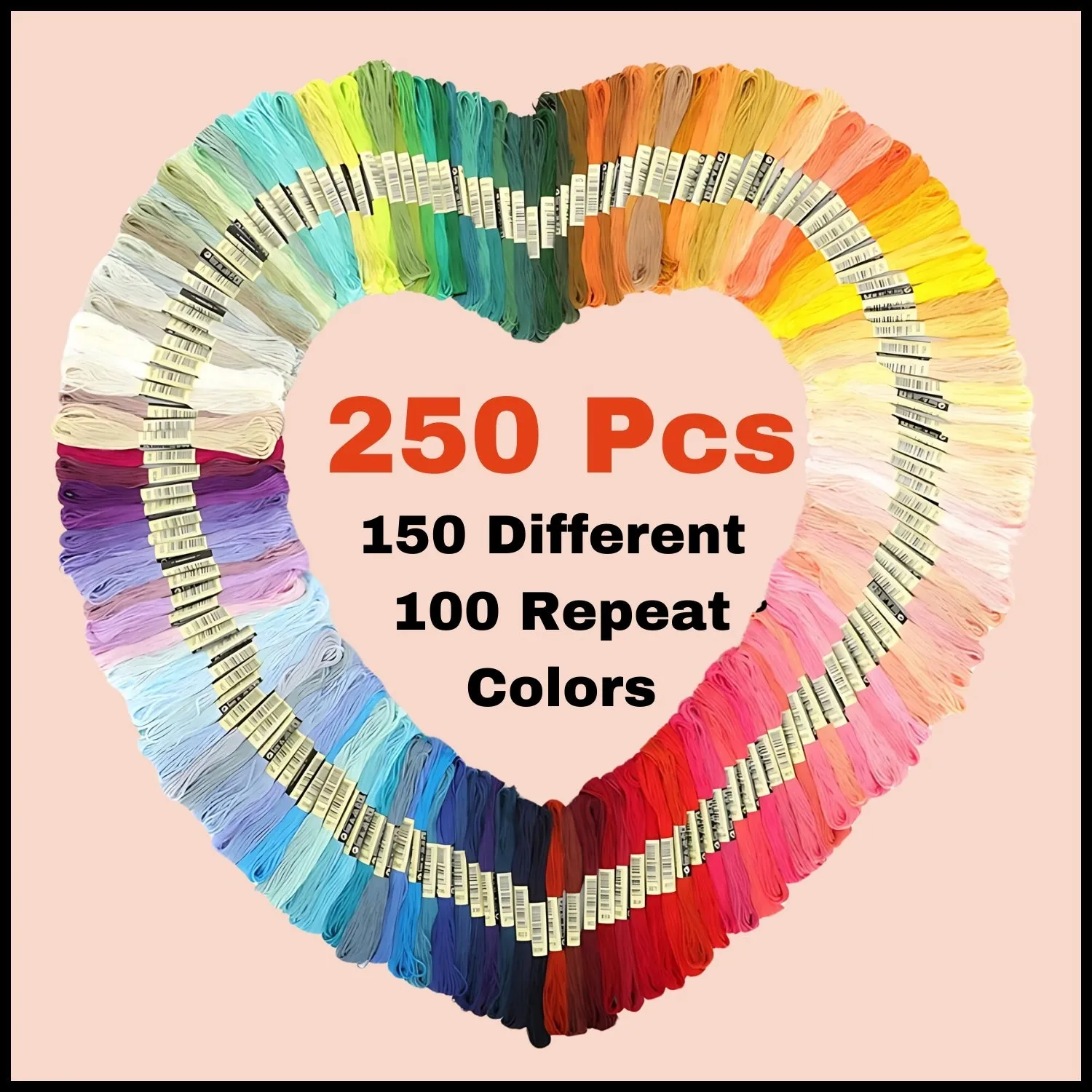 Multicolor Embroidery Thread Set - 250 Pcs
