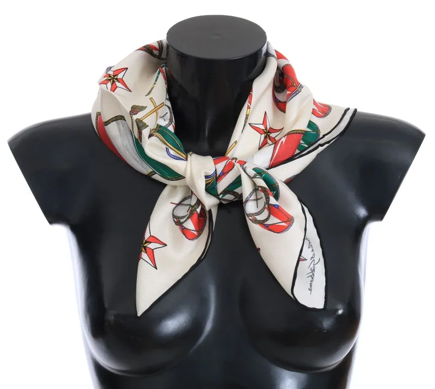 Multicolor Italian Flag Silk Scarf