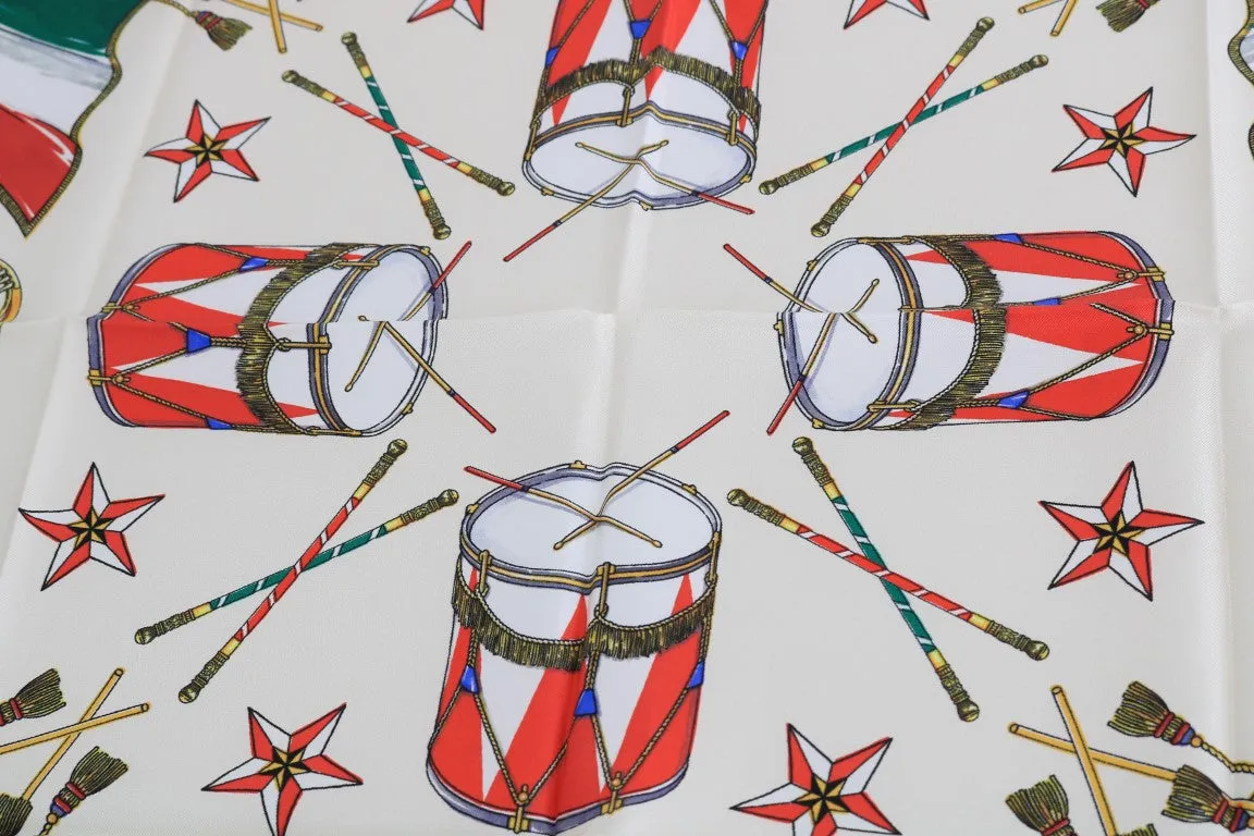 Multicolor Italian Flag Silk Scarf