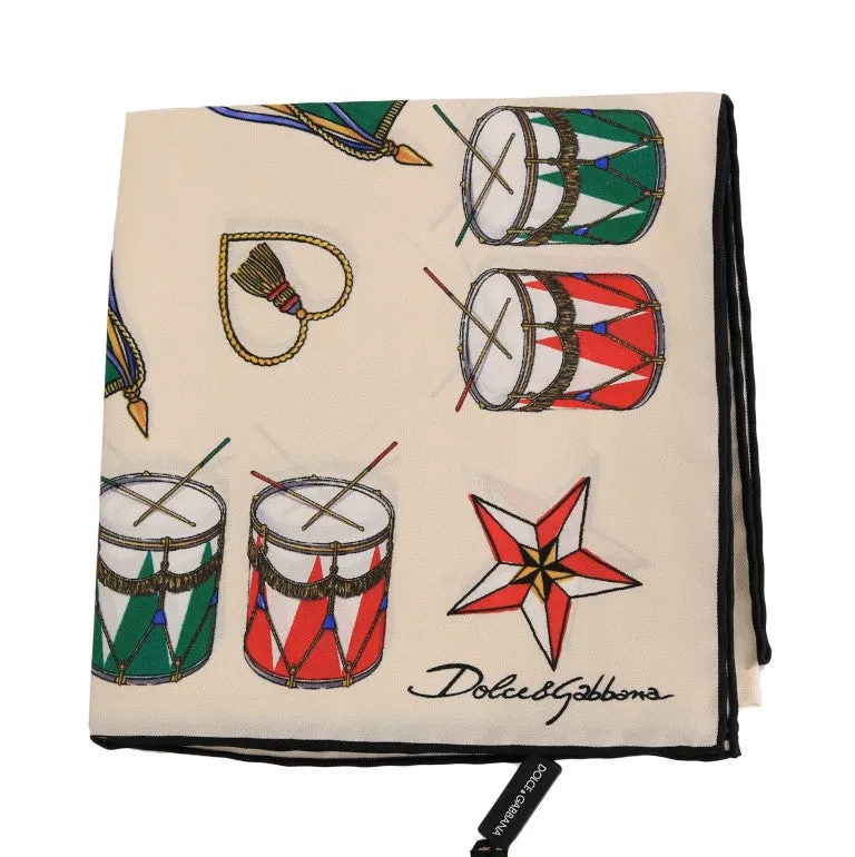 Multicolor Italian Flag Silk Scarf