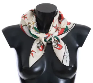 Multicolor Italian Flag Silk Scarf
