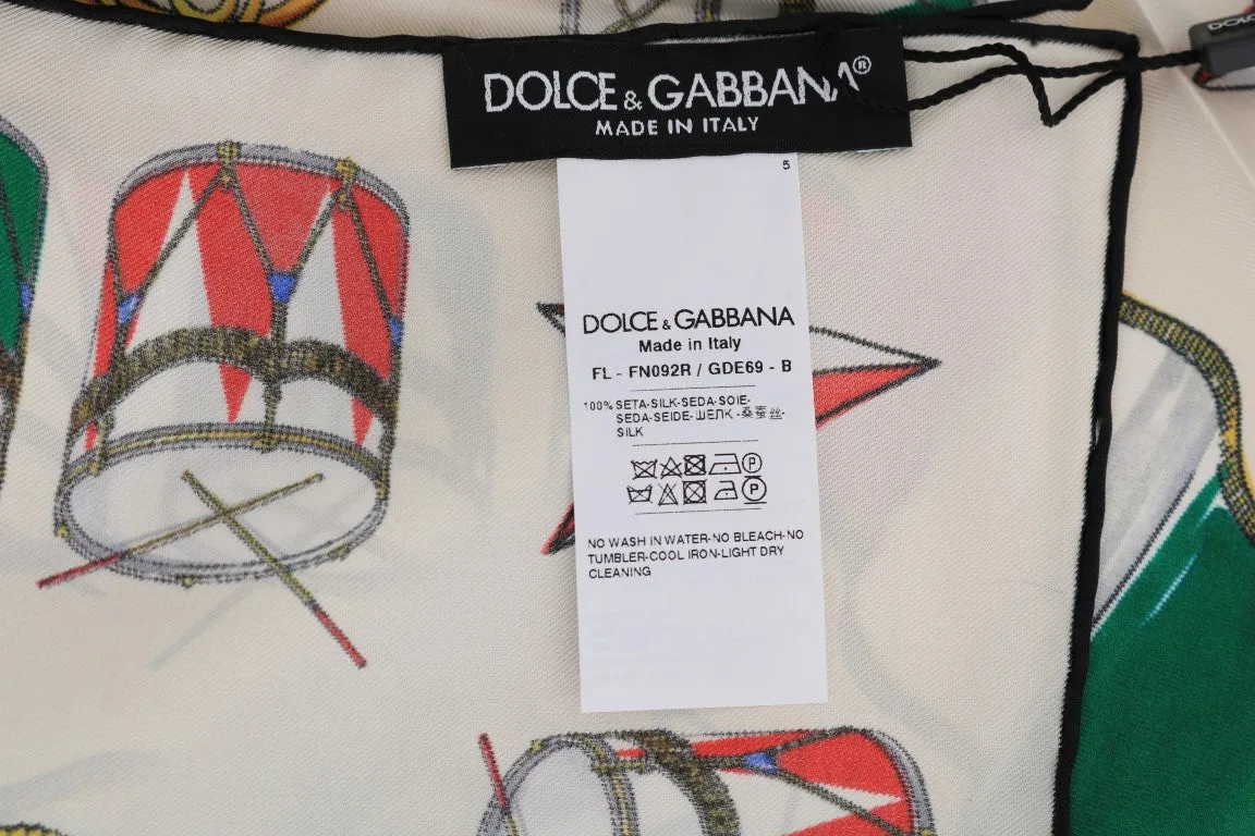 Multicolor Italian Flag Silk Scarf