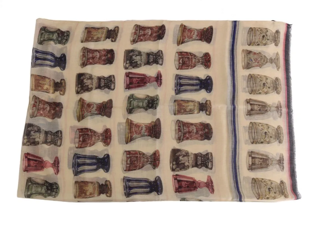 Multicolor Silk Cashmere Scarf