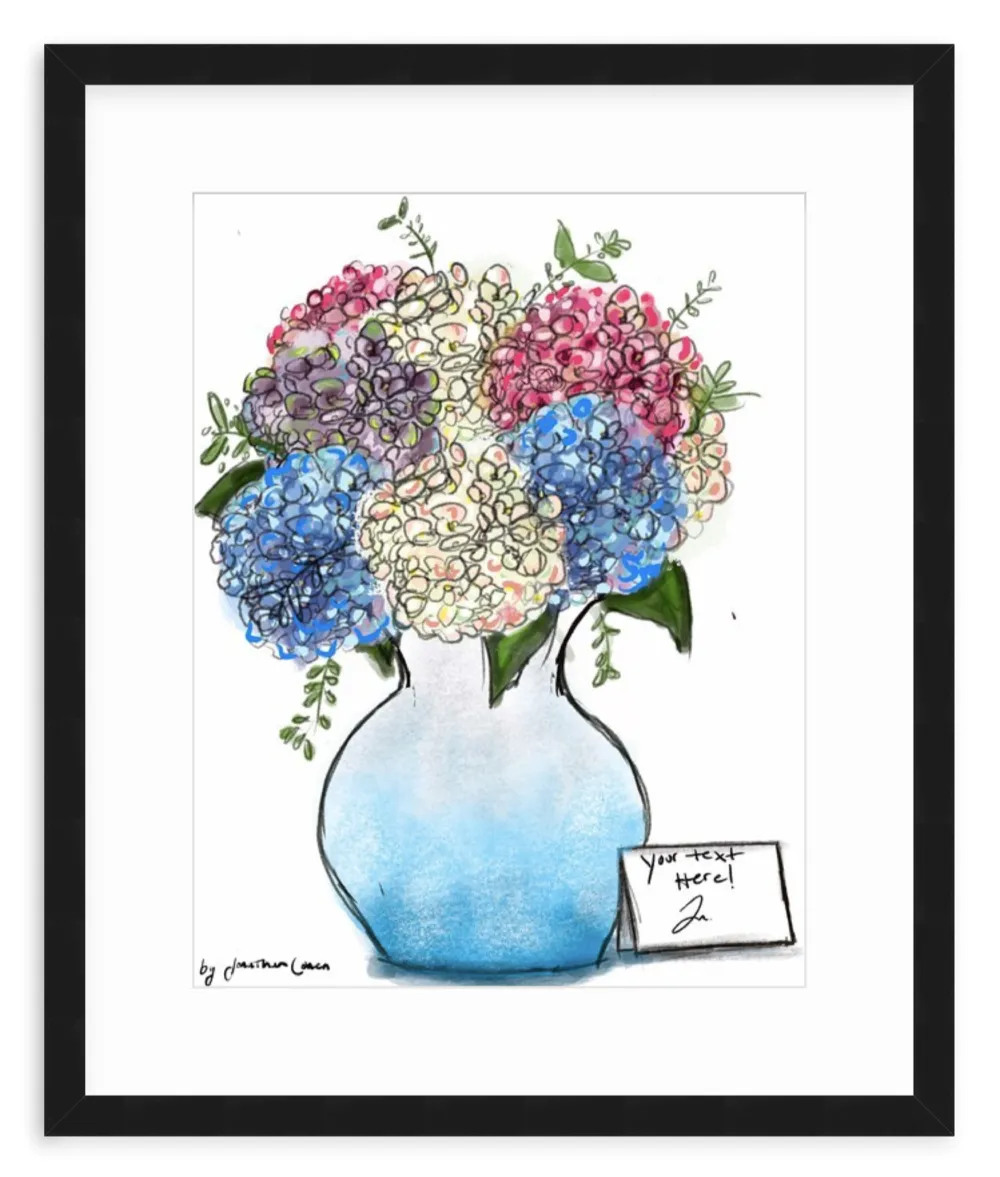 Mutli-color Hydrangeas with Framing