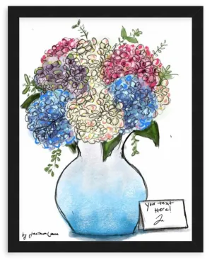 Mutli-color Hydrangeas with Framing