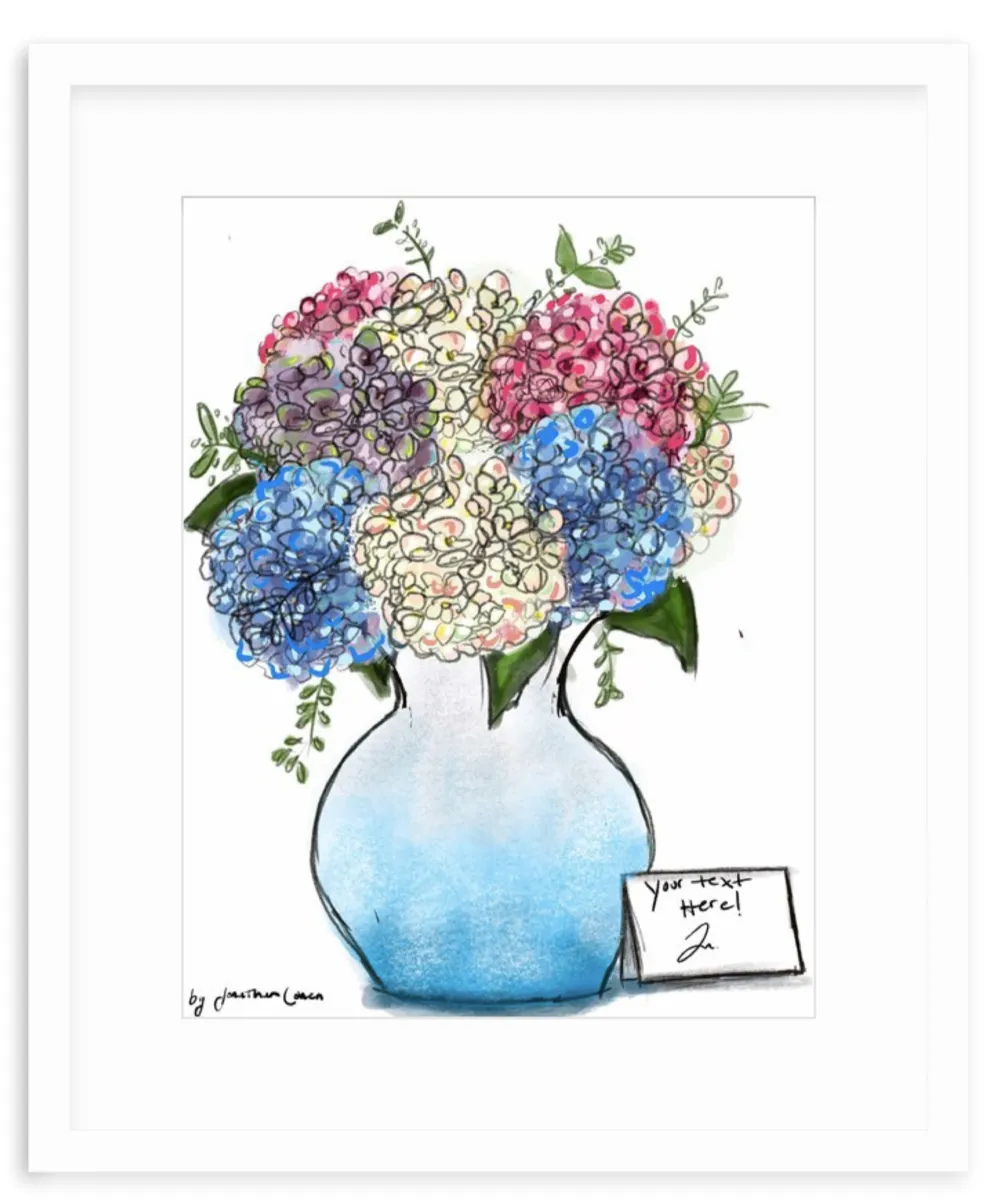 Mutli-color Hydrangeas with Framing