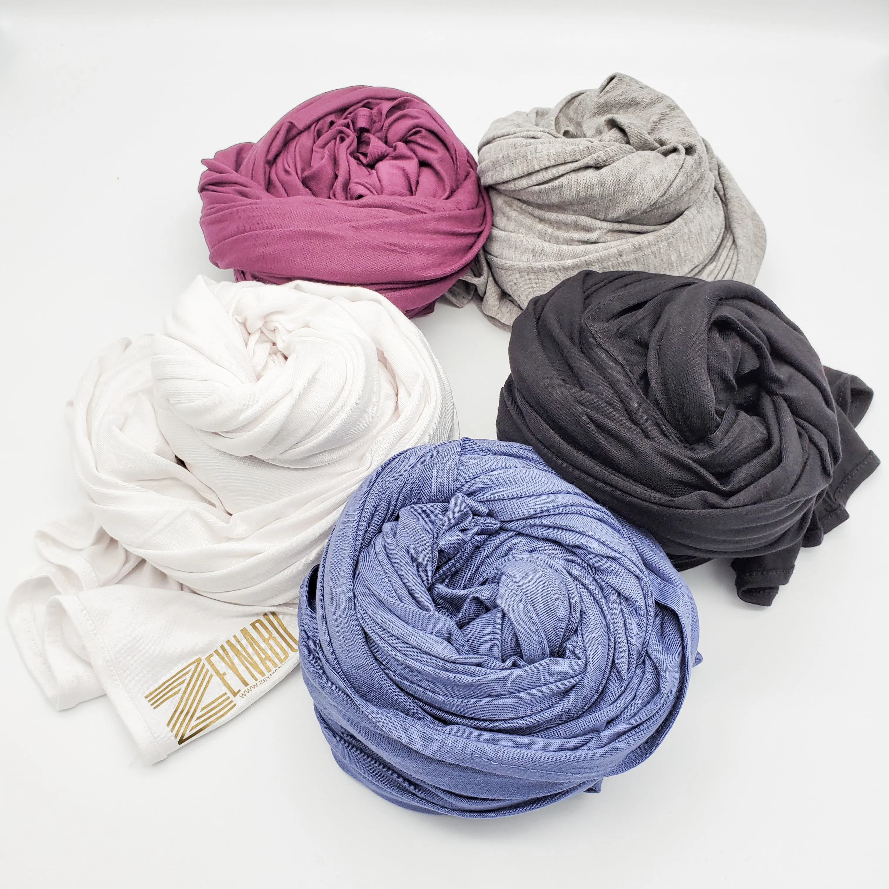 Najwa Stone Denim - Jersey Cotton Scarf