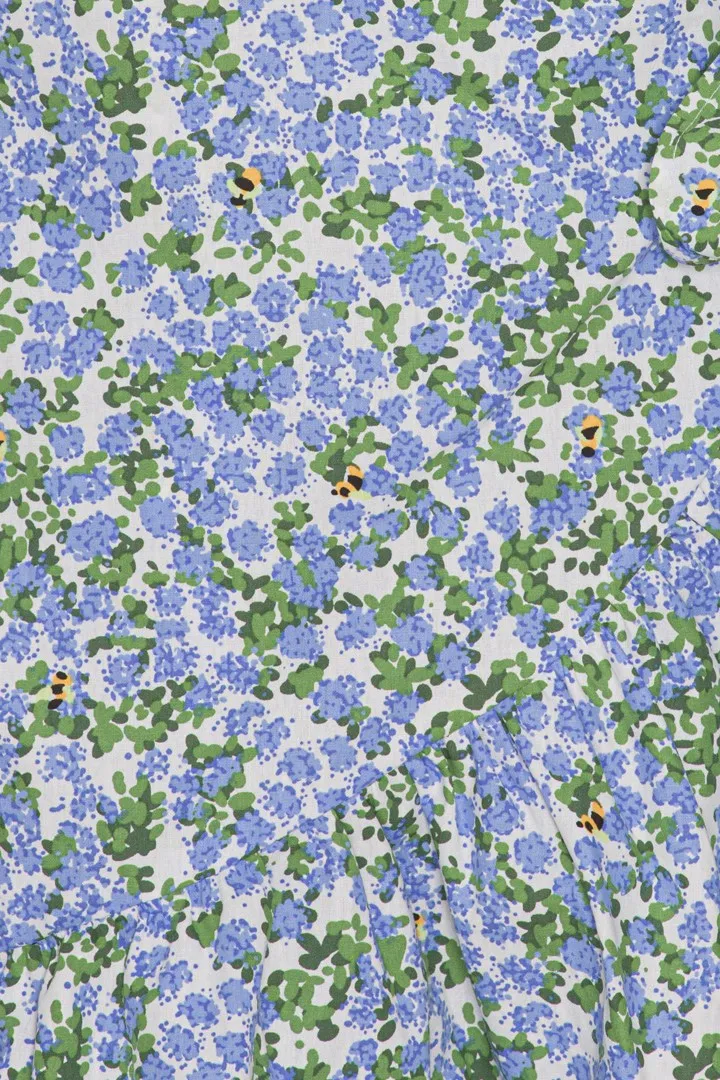 NaomiIC Kjole - Blå Blomsterprint