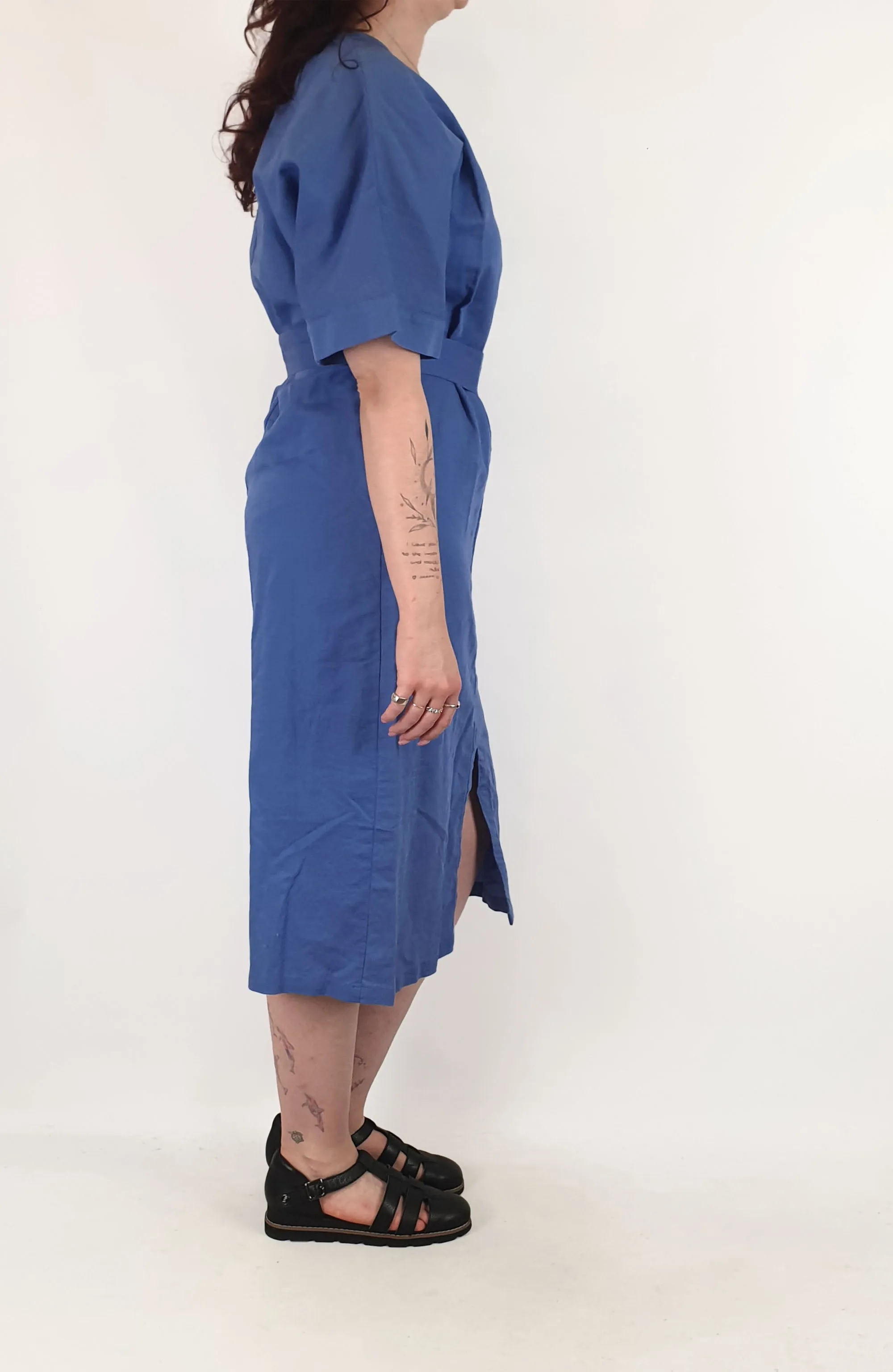 Natural for Birds blue cotton-linen dress size 12