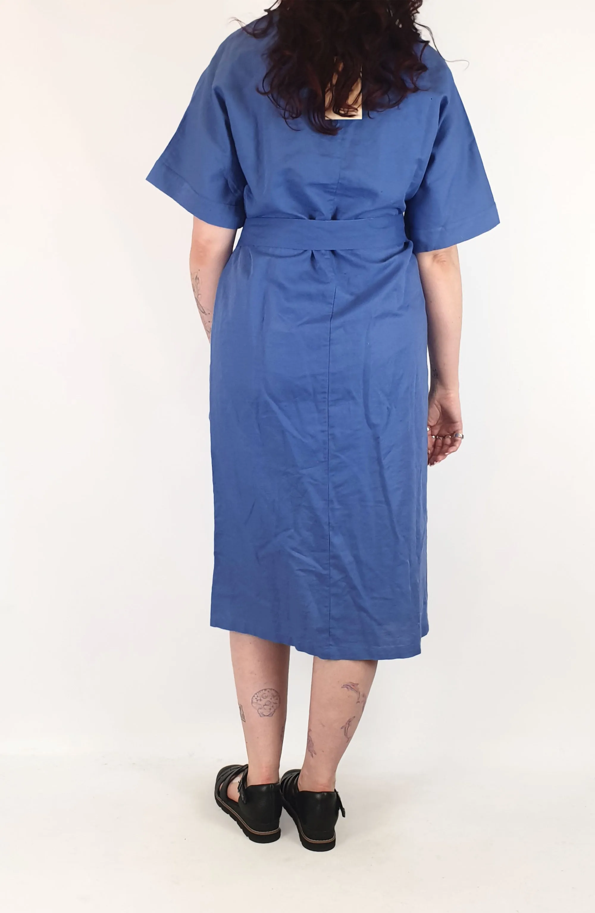 Natural for Birds blue cotton-linen dress size 12