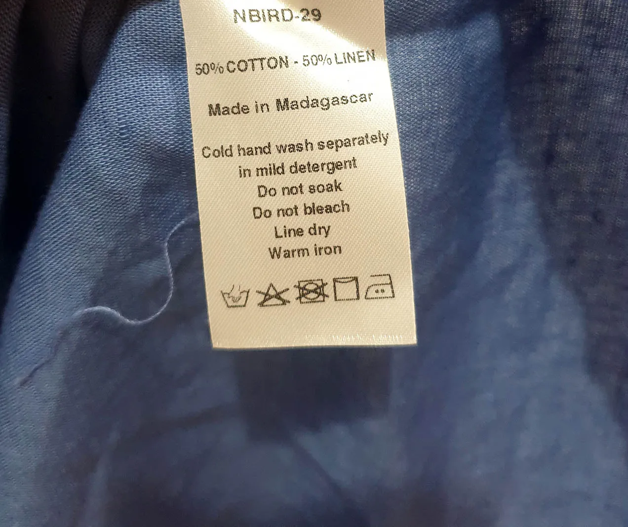 Natural for Birds blue cotton-linen dress size 12