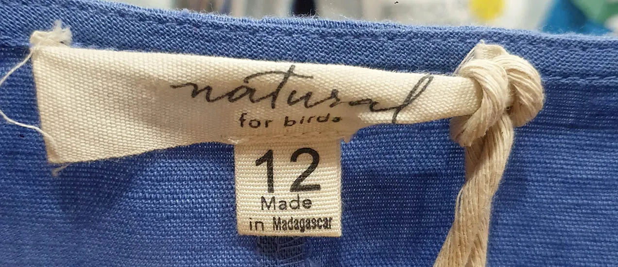 Natural for Birds blue cotton-linen dress size 12