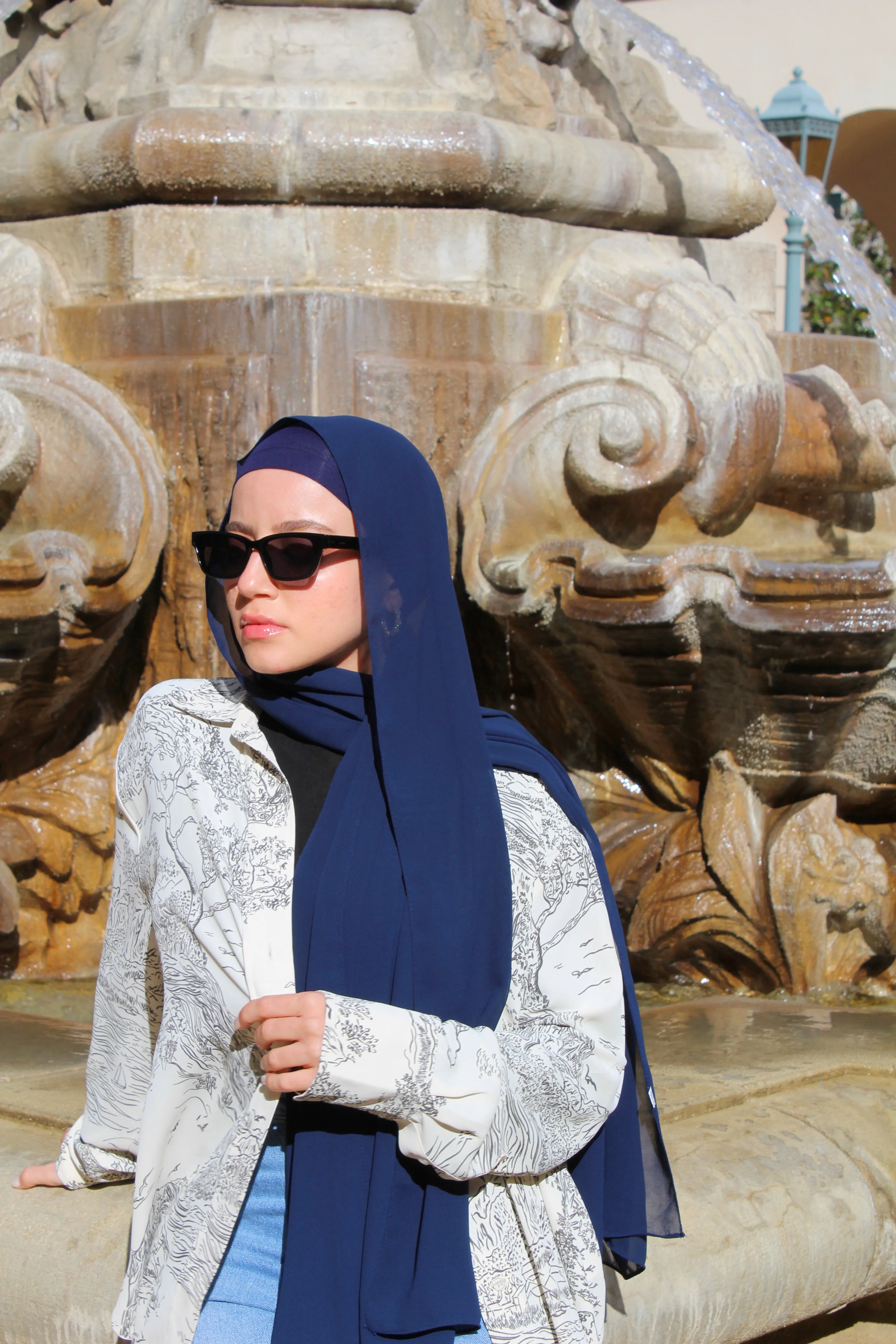 Navy Blue Instant Chiffon