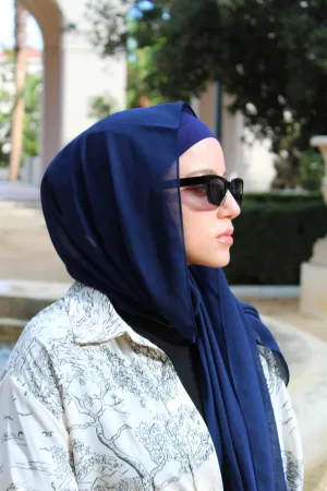 Navy Blue Instant Chiffon