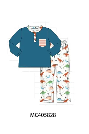 Navy Dinosaur Print Boy Set