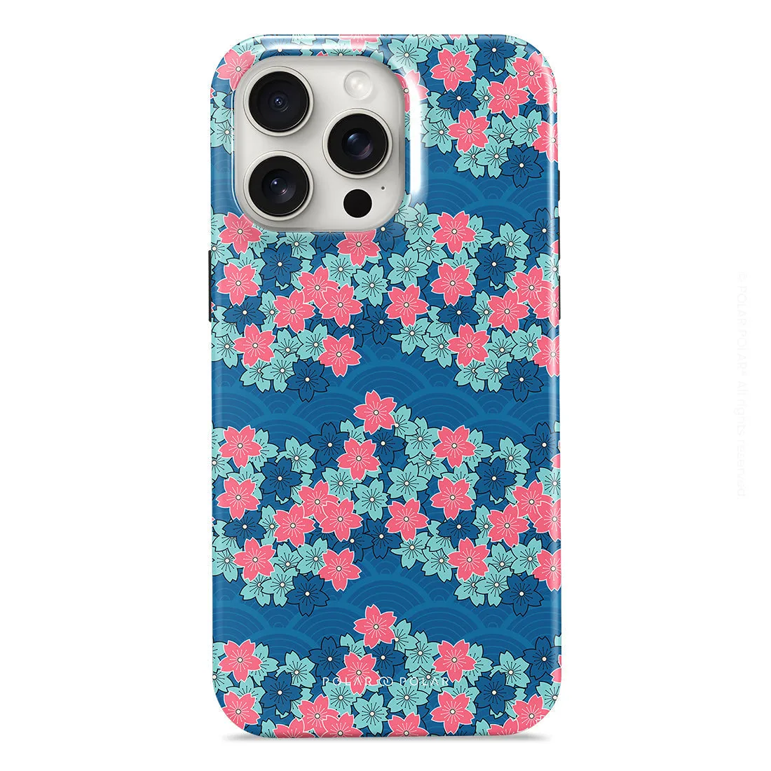 Navy Sakura Wave Custom - iPhone 15 Pro Max Case