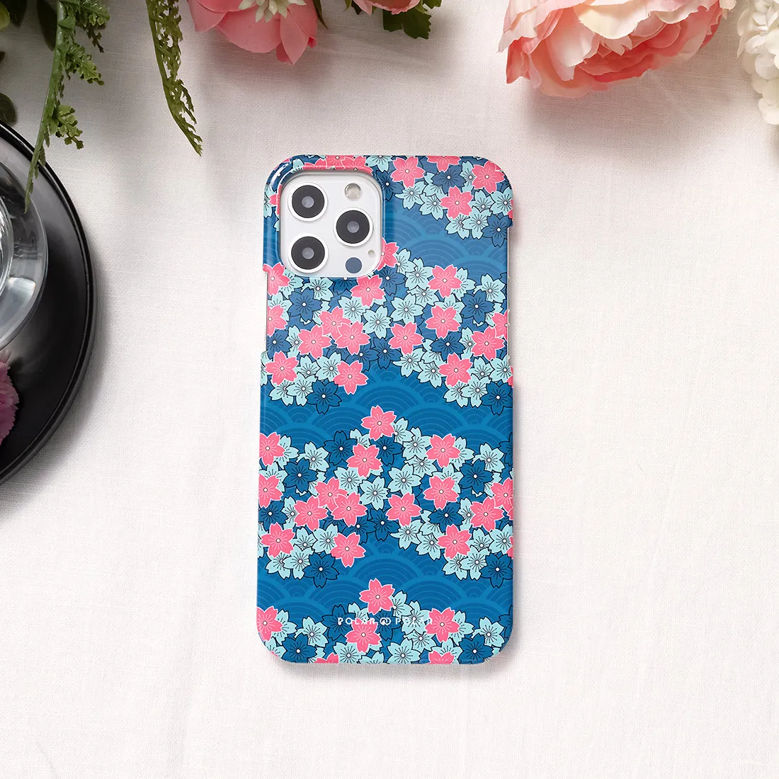Navy Sakura Wave Custom - iPhone XS Max Case