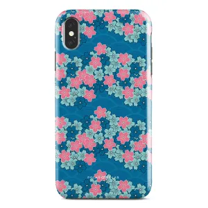 Navy Sakura Wave Custom - iPhone XS Max Case