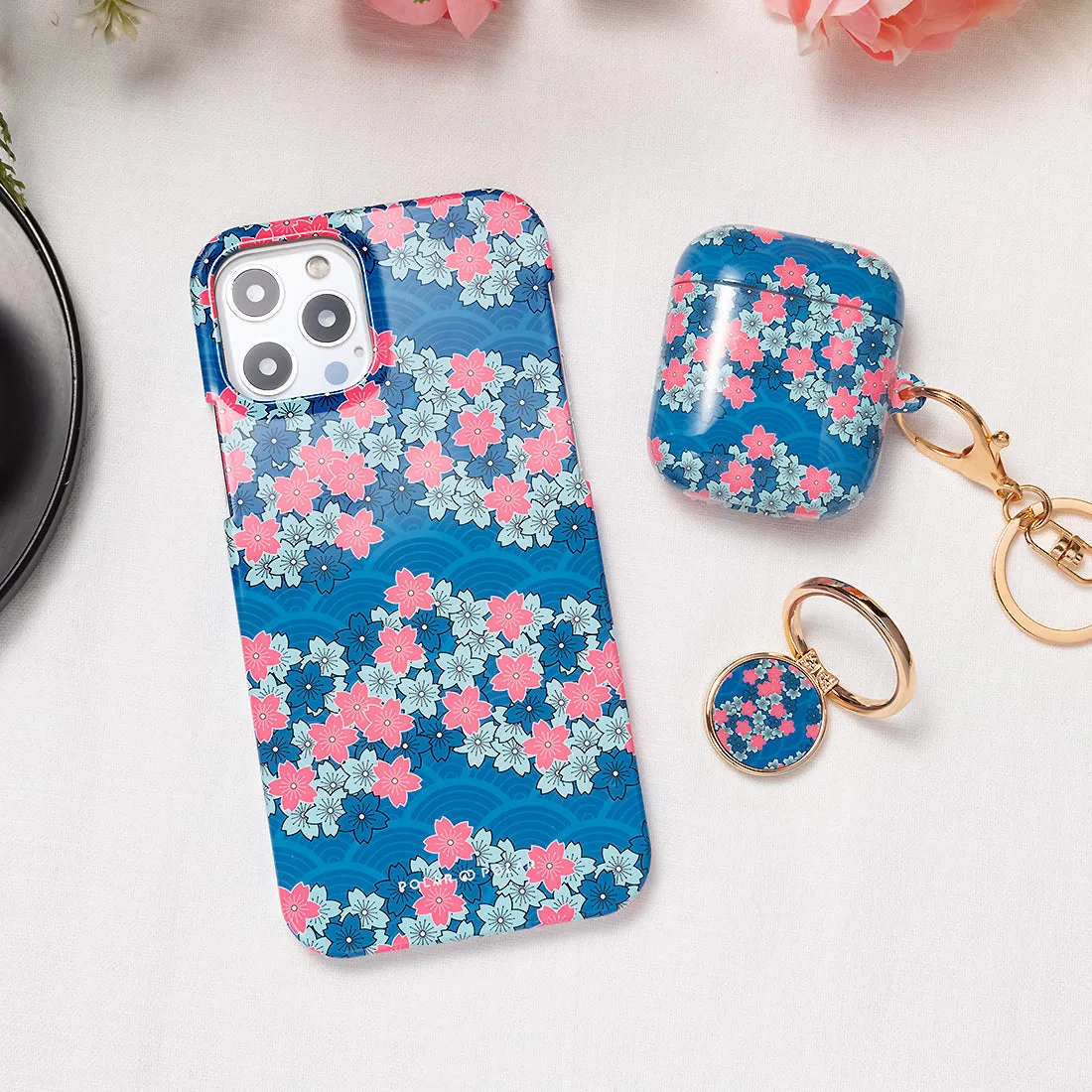 Navy Sakura Wave Custom - iPhone XS Max Case