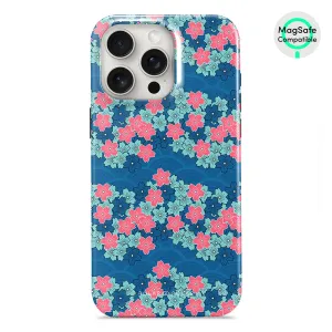 Navy Sakura Wave - iPhone 15 Pro Max Case