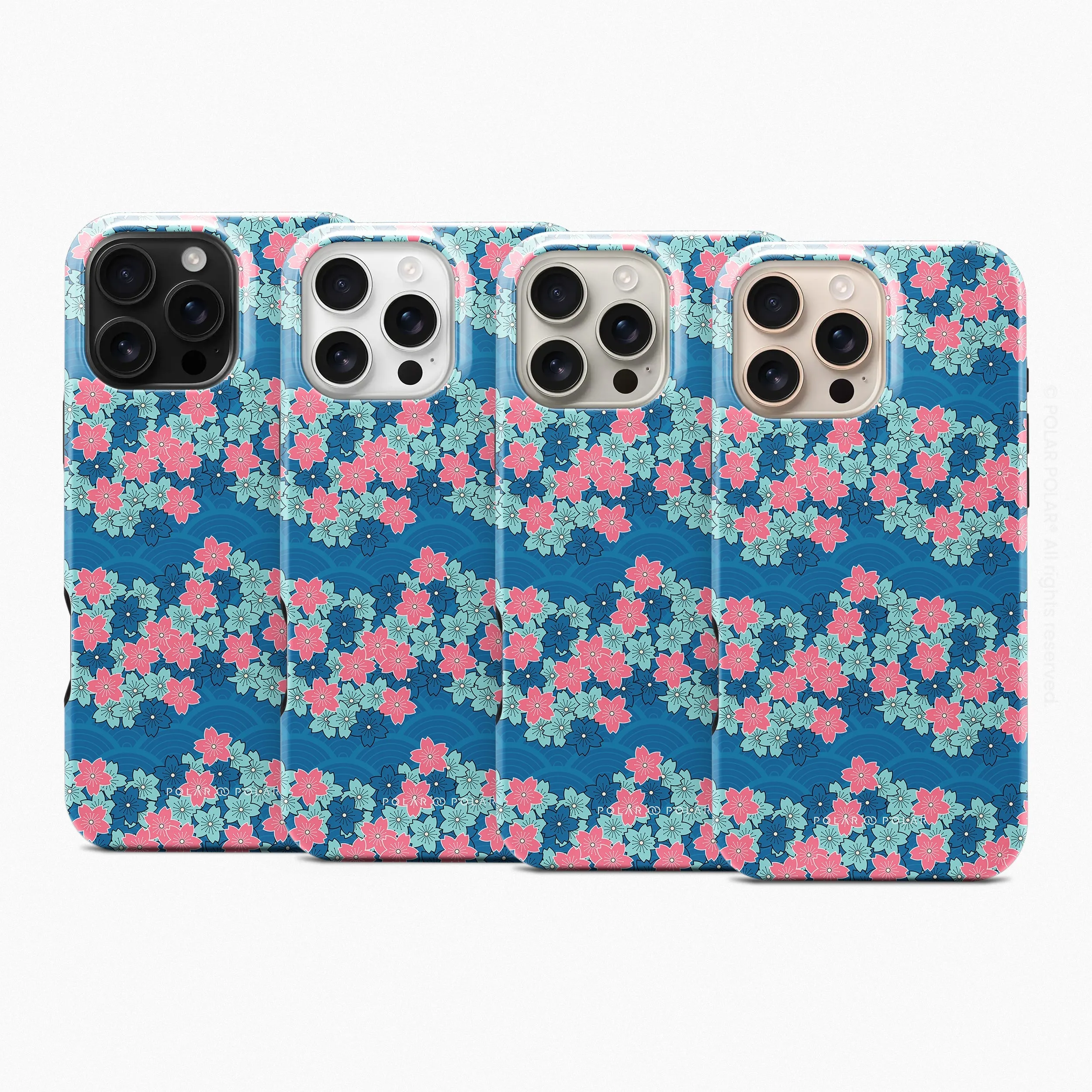 Navy Sakura Wave - iPhone 16 Pro Max Case