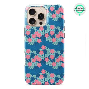 Navy Sakura Wave - iPhone 16 Pro Max Case