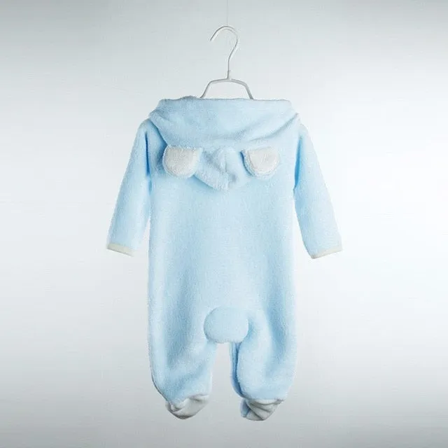 Newborn Baby  Romper Winter Costume Baby Boys Clothes Coral Fleece Warm Baby Girls Clothing Animal Overall Baby Rompers Jumpsuit