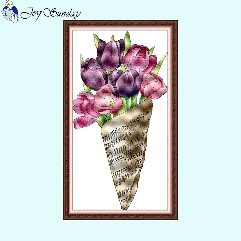 Notes Bouquet Collection Floral Pattern Joy Sunday Cross Stitch