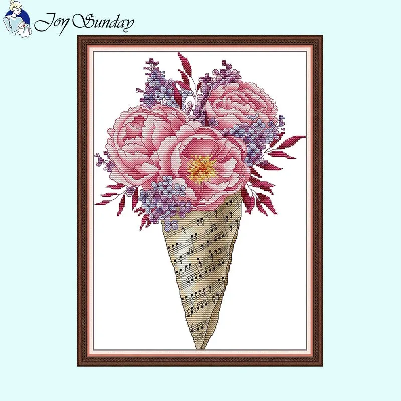 Notes Bouquet Collection Floral Pattern Joy Sunday Cross Stitch