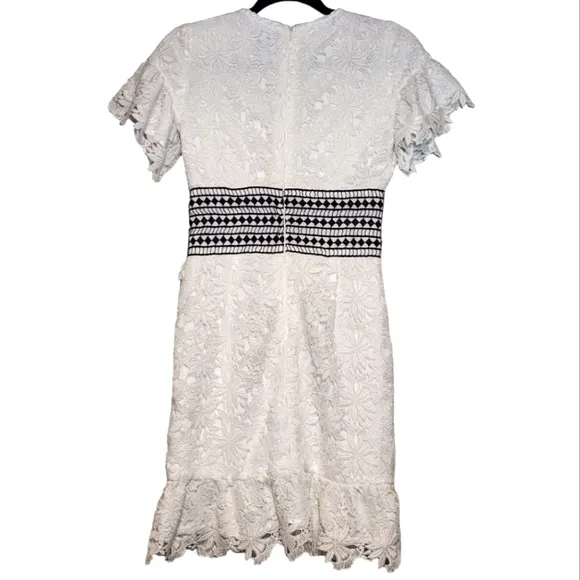 NWOT Bardot Reese White Floral Lace Crochet Mini Dress Size 4