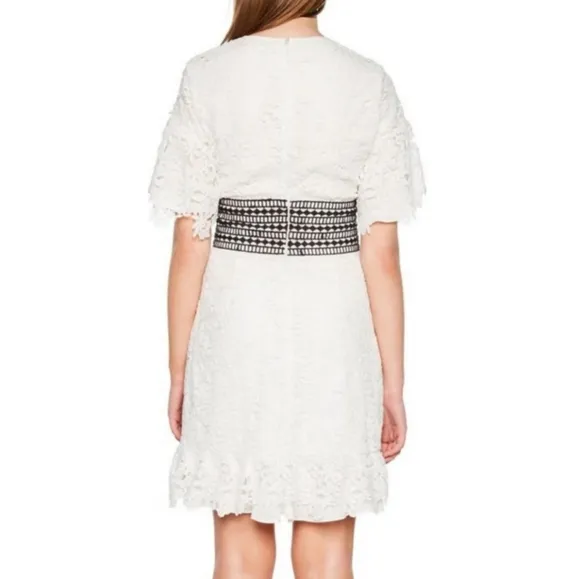 NWOT Bardot Reese White Floral Lace Crochet Mini Dress Size 4