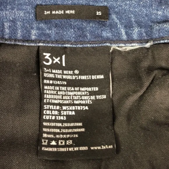 NWT 3x1 90's Skater Denim Shorts Destroyed Y2K 25 Designer Bermuda Knee Shorts